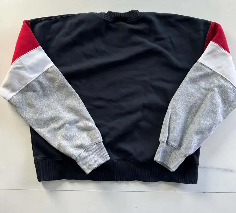 Jordan Brooklyn Fleece Crewneck Sweatshirt Size S Black Colorblock